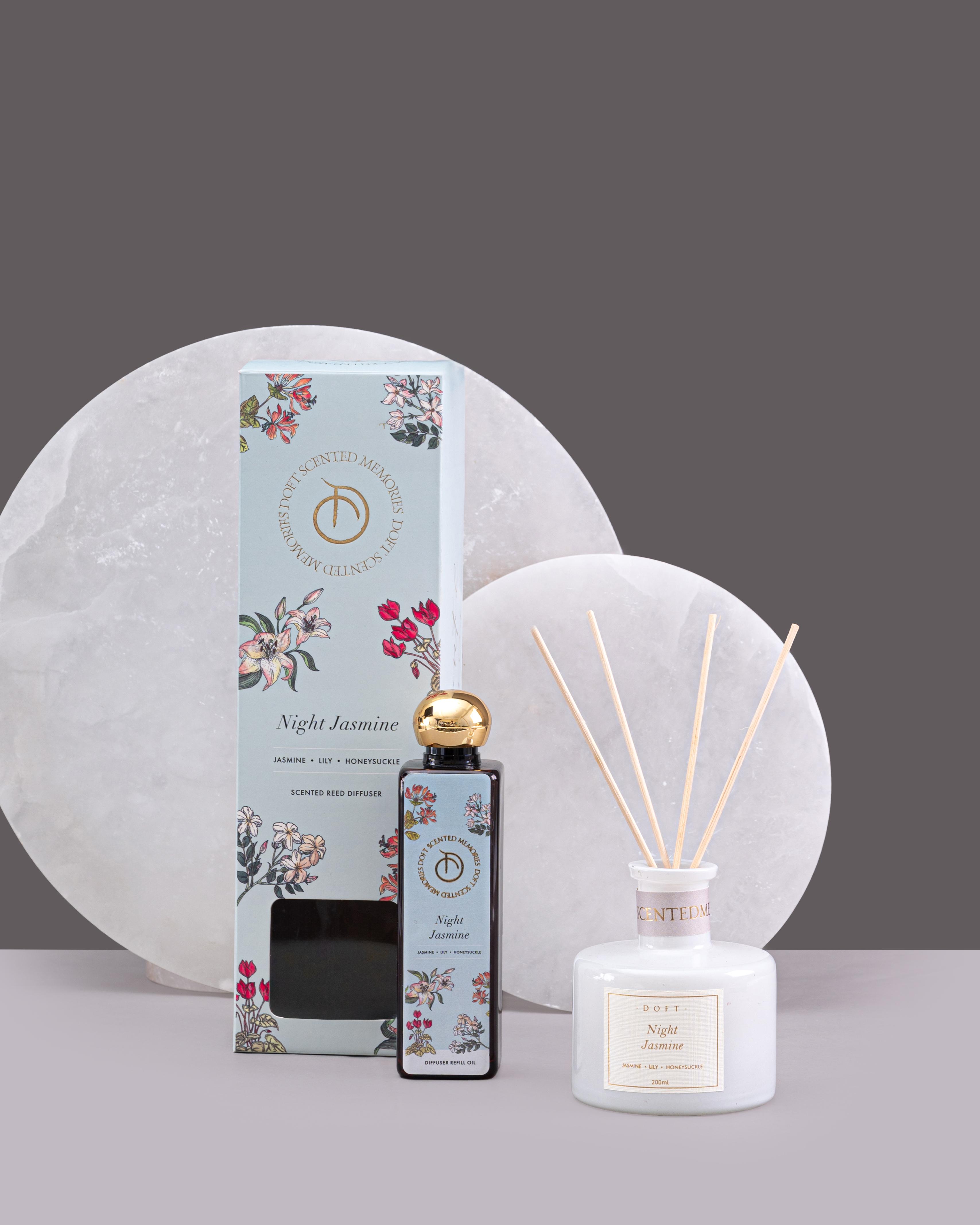 Doft - Night Jasmine - Scented Reed Diffuser Set 