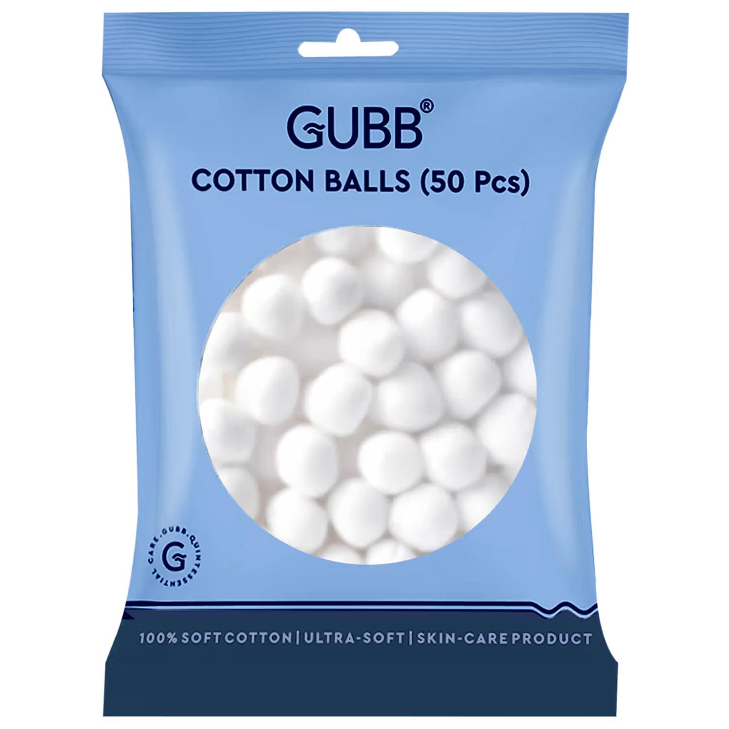 Gubb - Cotton Balls - Hypoallergenic 100% White  For Face Cleansing & Makeup Removal 