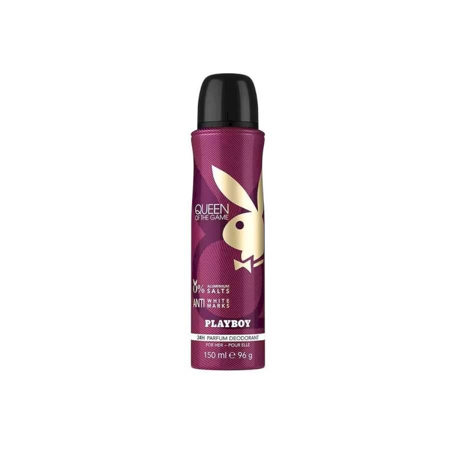 PLAY BOY - QUEEN OF THE GAME - 0 % ALUMINIUM - ANTI WHITE MASKS - 24H PARFUM DEODRANT - FOR HER - POUR ELLE