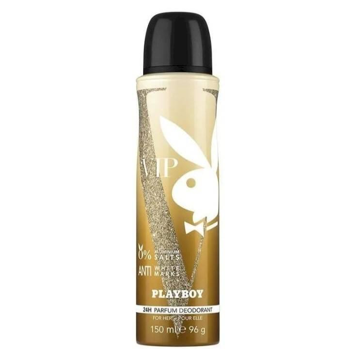 PLAY BOY - VIP - 0 % ALUMINIUM - ANTI WHITE MASKS - 24H PARFUM DEODRANT - FOR HER - POUR ELLE