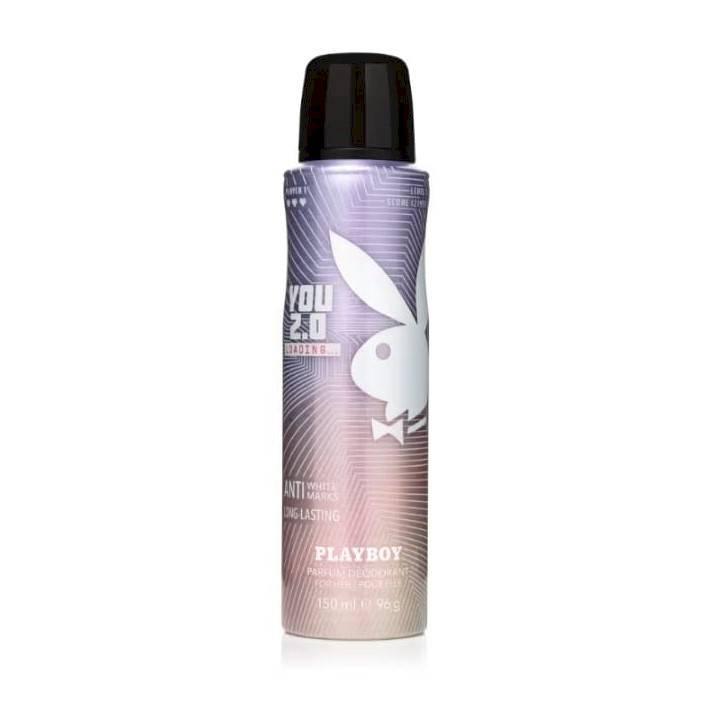 PLAY BOY - YOU 2.0 LOADING - ANTI WHITE MASKS - LONG LASTING - 24H PARFUM DEODRANT - FOR HER - POUR ELLE