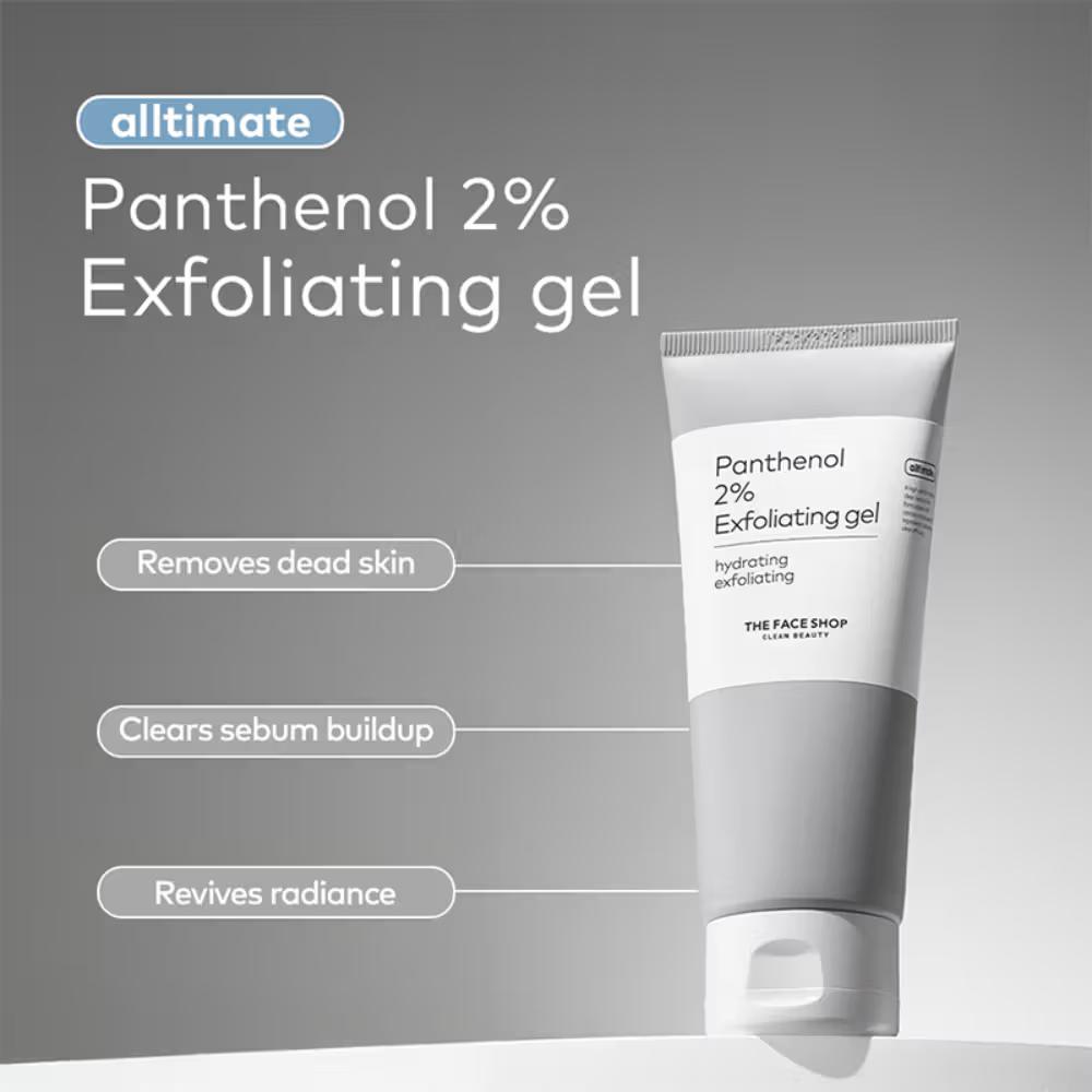 The Face Shop Alltimate Panthenol 2% Exfoliating Gel -Korean Cleansing Scrub with AHA, BHA, LHA, PHA