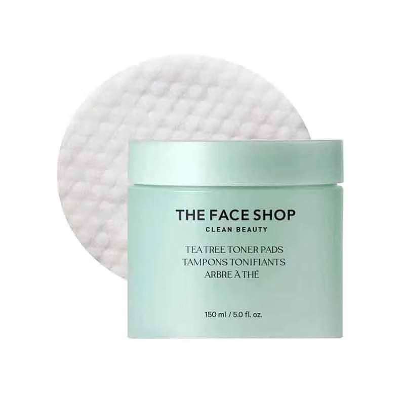 The Face Shop - Tea Tree Korean Toner Pads - with AHA, Salicylic Acid (BHA) & PHA for Acne & Oily Skin