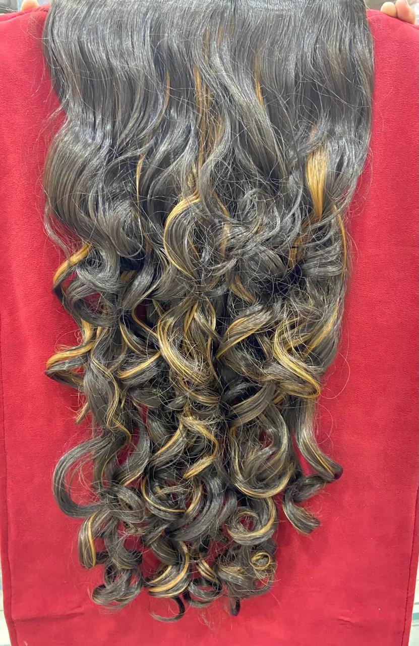 Hair-O-Manla - JB-8 Curly - Premium Hair Extension - Long Wavy/Curly Hairs - Wigs for Women